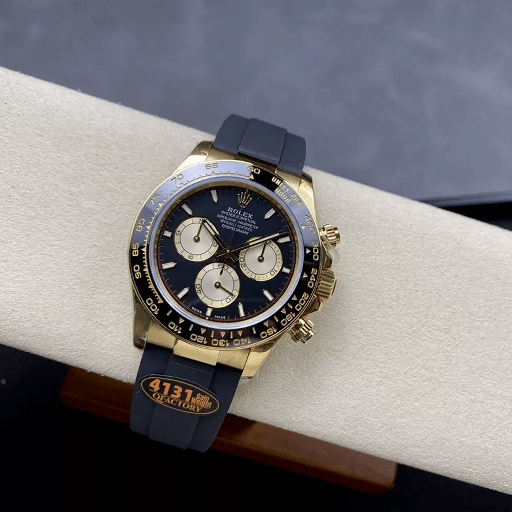 롤렉스 크로노그래프 데이토나 블랙 다이얼 바인덱스 YG 러버밴드 40mm (텅스텐 헤비버전) 126518