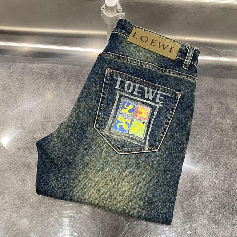 로에베 24FW 자수로고 데님 팬츠