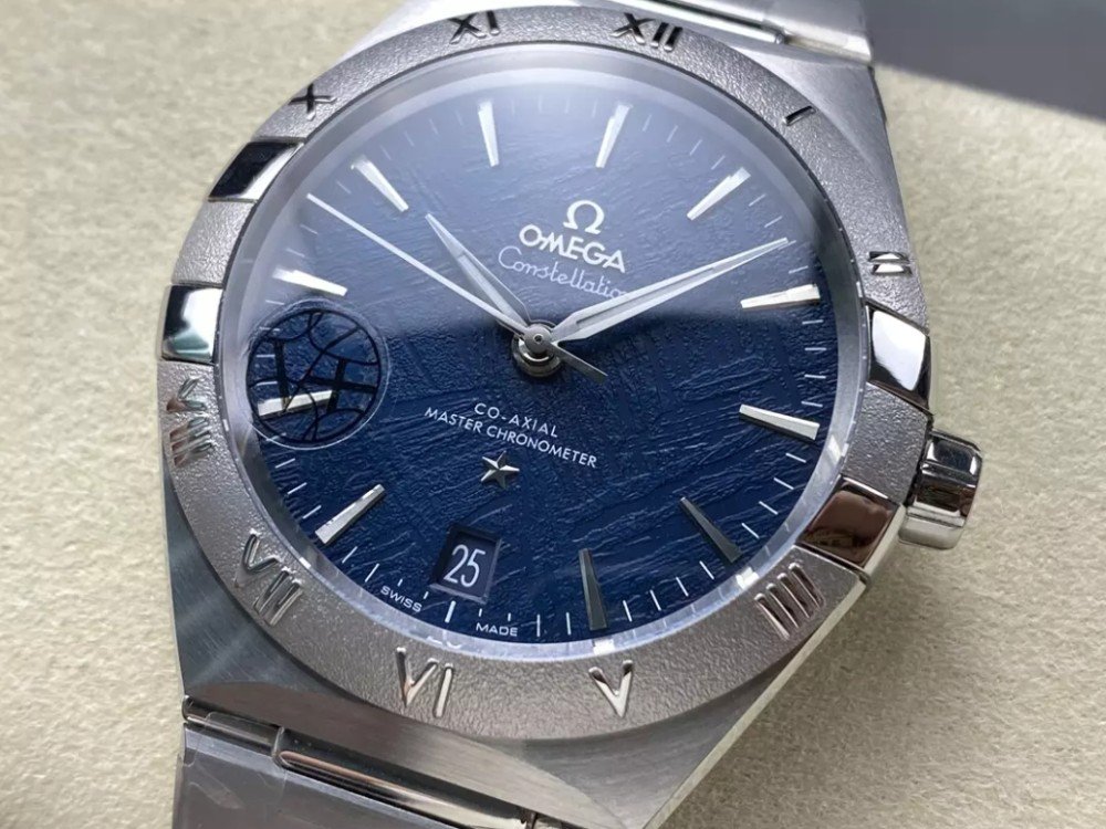 오메가 컨스텔레이션 41mm 운석 블루 다이얼, SS 브레이슬릿