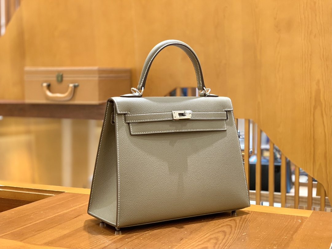 올수공 에르메스 켈리 25 엘리펀트 그레이 실버 버클