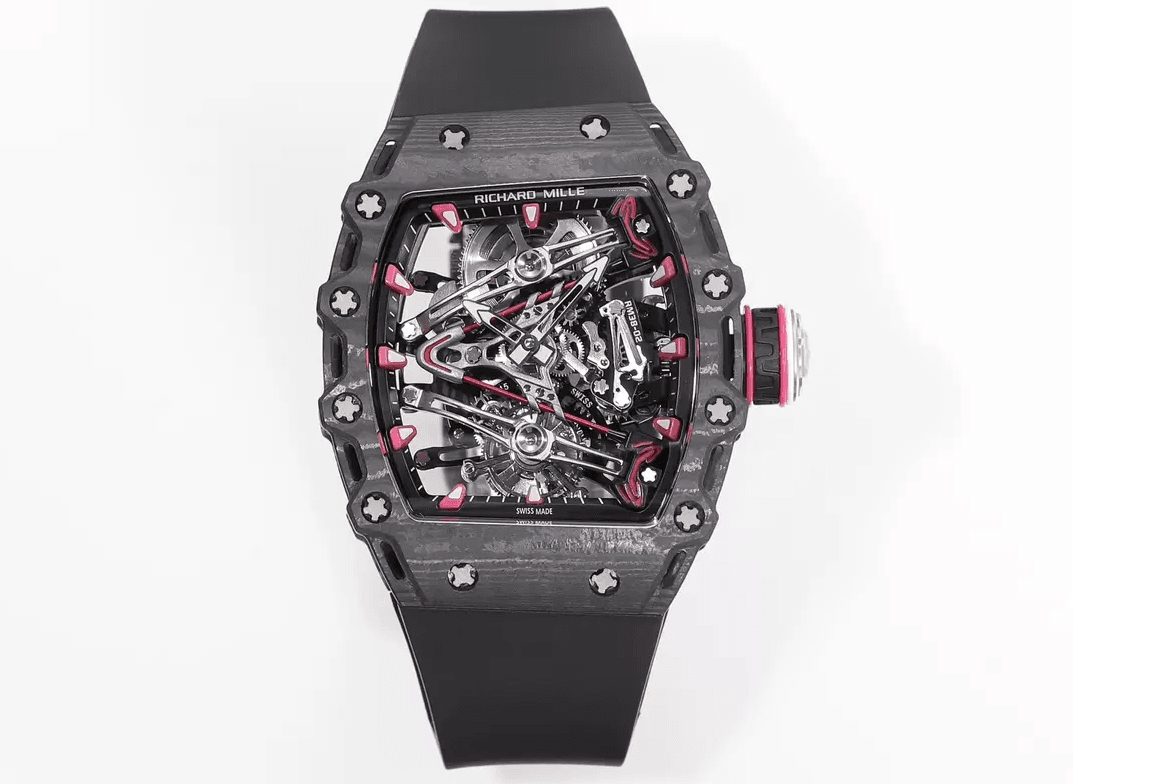 리차드밀 부바왓슨 투르비옹 블랙 NTPT 카본 스켈레톤 다이얼 블랙 러버 스트랩 RM38-02