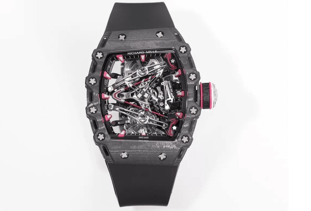 리차드밀 부바왓슨 투르비옹 블랙 NTPT 카본 스켈레톤 다이얼 블랙 러버 스트랩 RM38-02