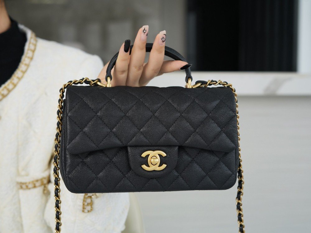 팬더샵 샤넬 클래식 뉴미니 탑핸들 플랩백 블랙 캐비어