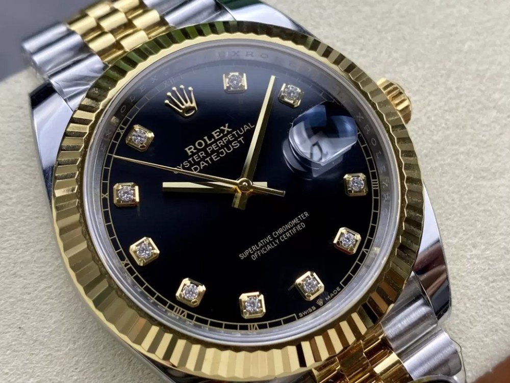 롤렉스 데이저스트 검판 다이얼 10P 다이아 YG 콤비 쥬빌레 41mm 126333-0006