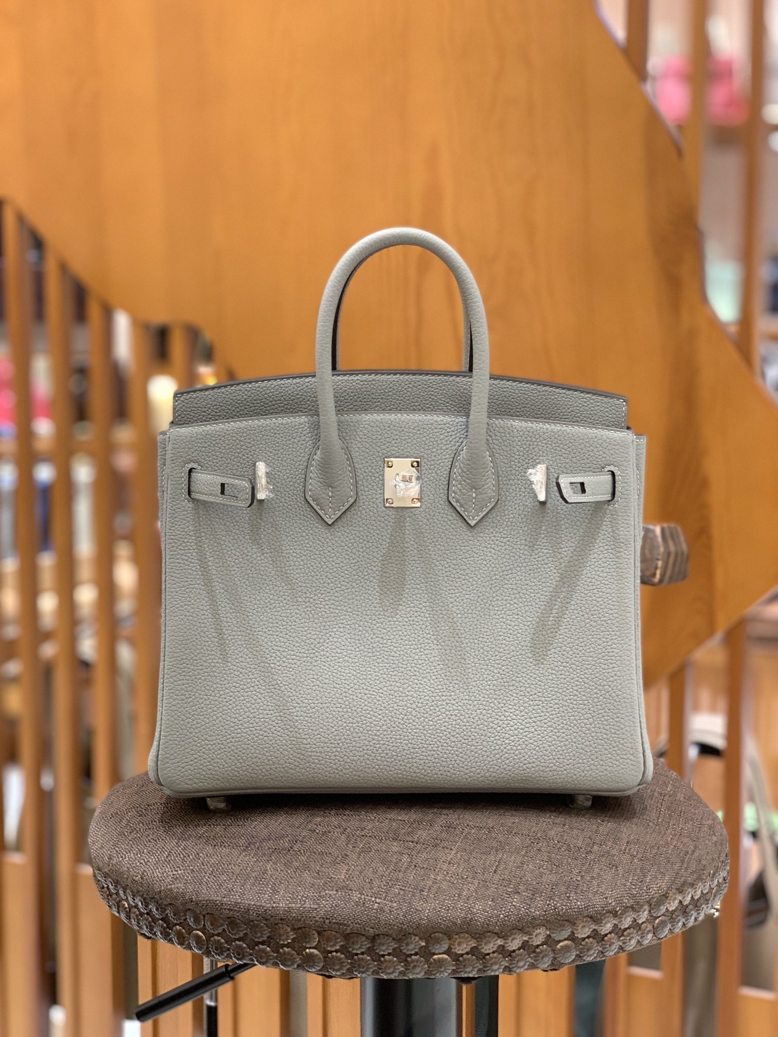 올수공 에르메스 버킨 25 토고 글레이셔 블루 실버 버클