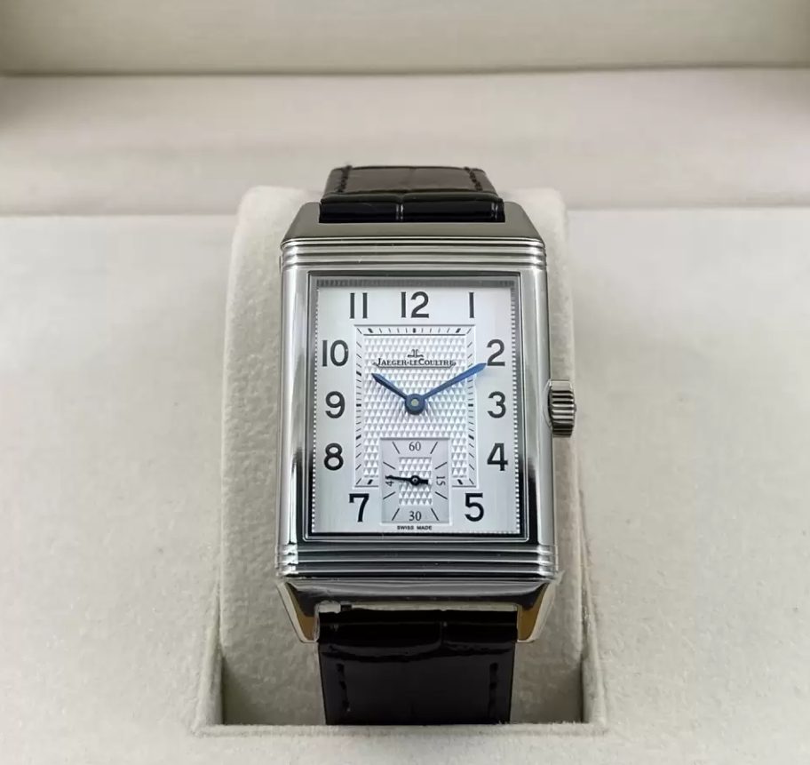 예거 르쿨트르 리베르소 Tribute Monoface Small Seconds 화이트 다이얼 레더 스트랩 Q3848420