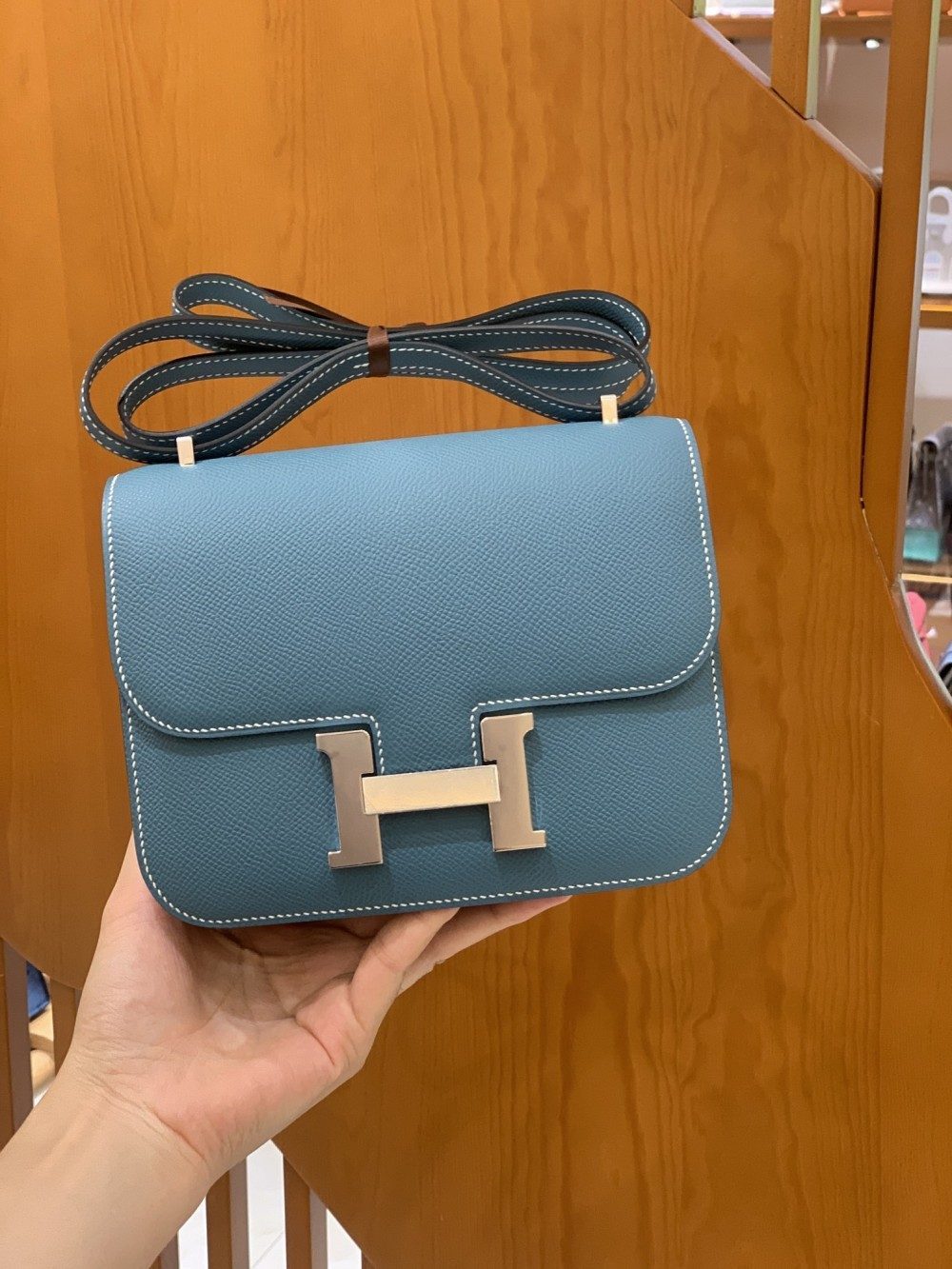 올수공 에르메스 콘스탄스 18 데님 블루 앱송 팔라듐 버클