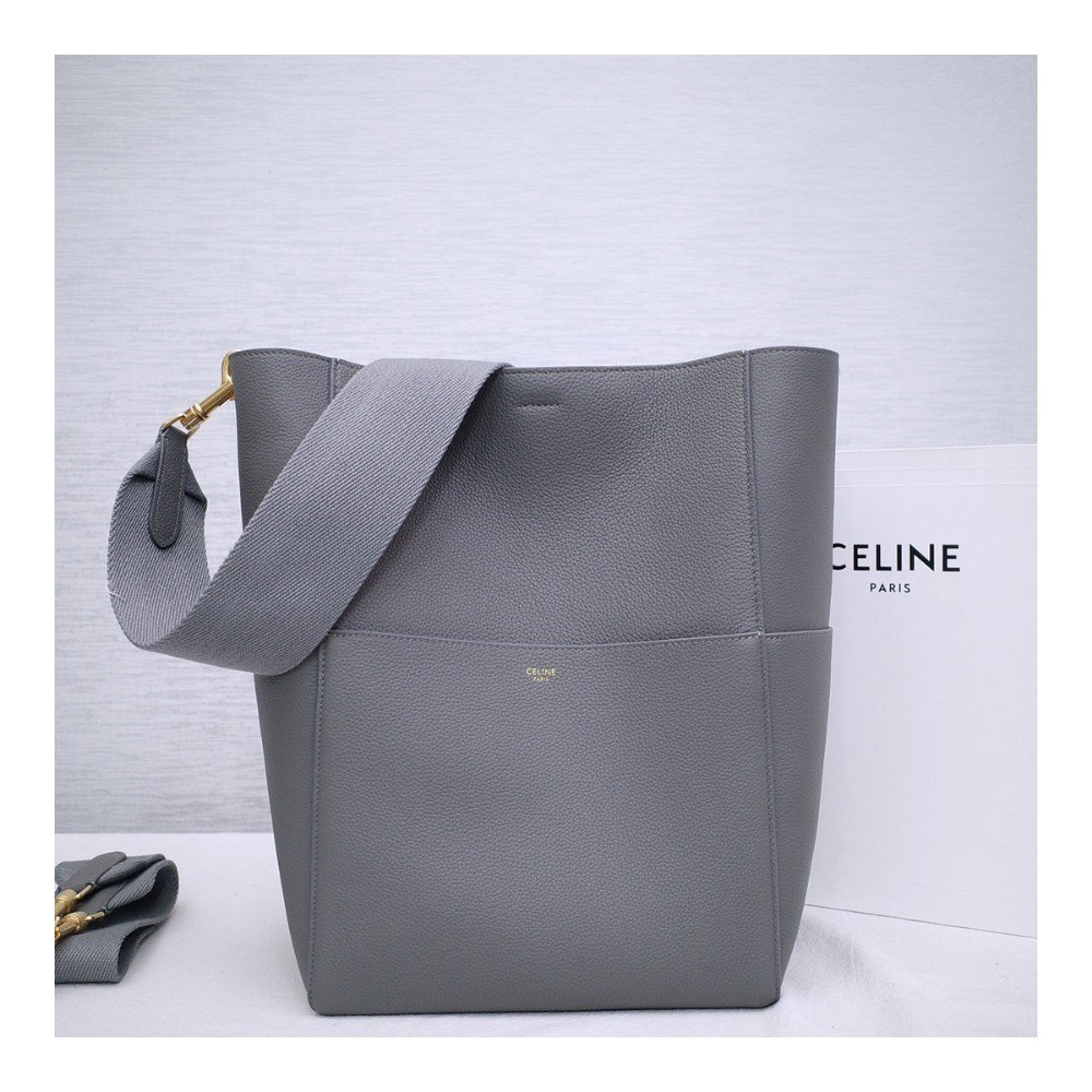 셀린느 버킷백 소프트 그레인 카프스킨 그레이