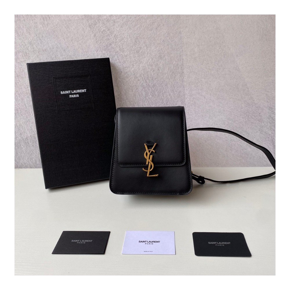 생로랑 카이아 노스사우스 숄더 백 블랙