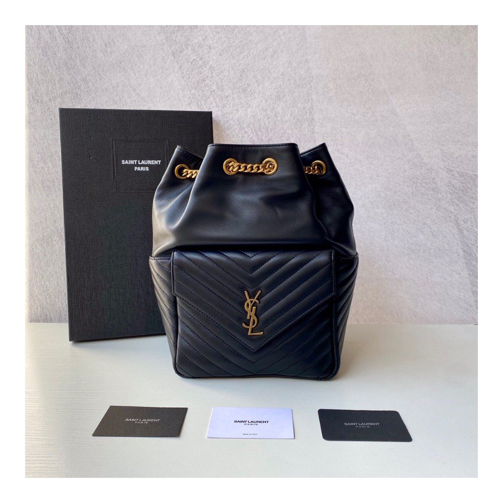 생로랑 조 퀼팅 백팩 블랙