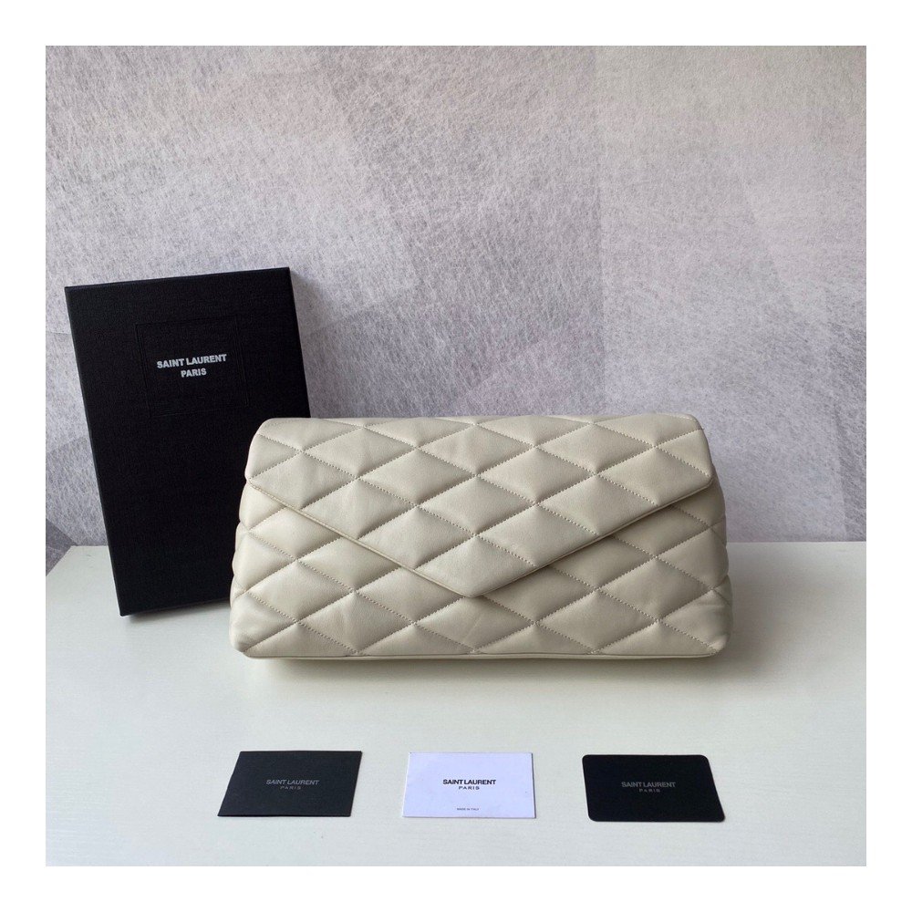 생로랑 여성 클러치 화이트