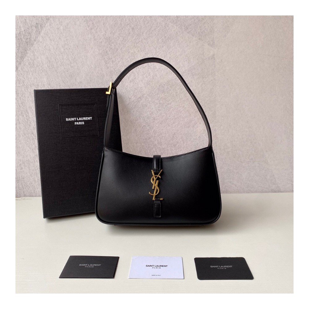 생로랑 스무스 레더 미니 호보백 블랙