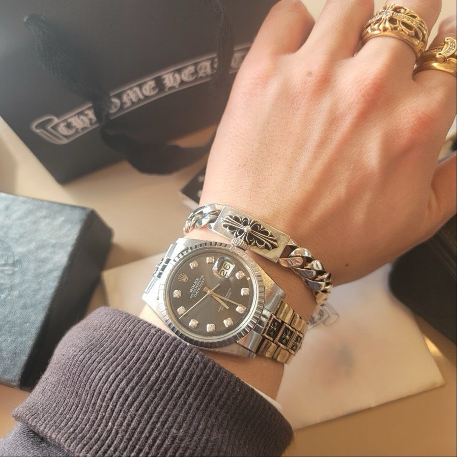 Chrome Hearts 크롬하츠 베이비 대거 플로럴 믹스 아이디 팔찌