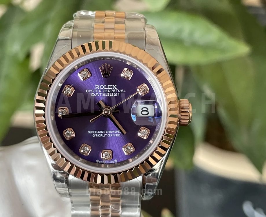 롤렉스 레이디 데이저스트 바이올렛 10P 다이얼 로즈골드 콤비 28mm 279171