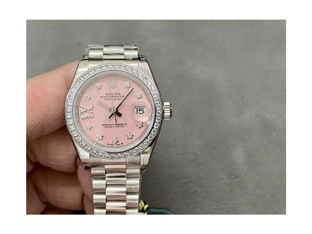 롤렉스 레이디 데이저스트 핑크 다이얼 다이아몬드 마커 실버 28mm 279173