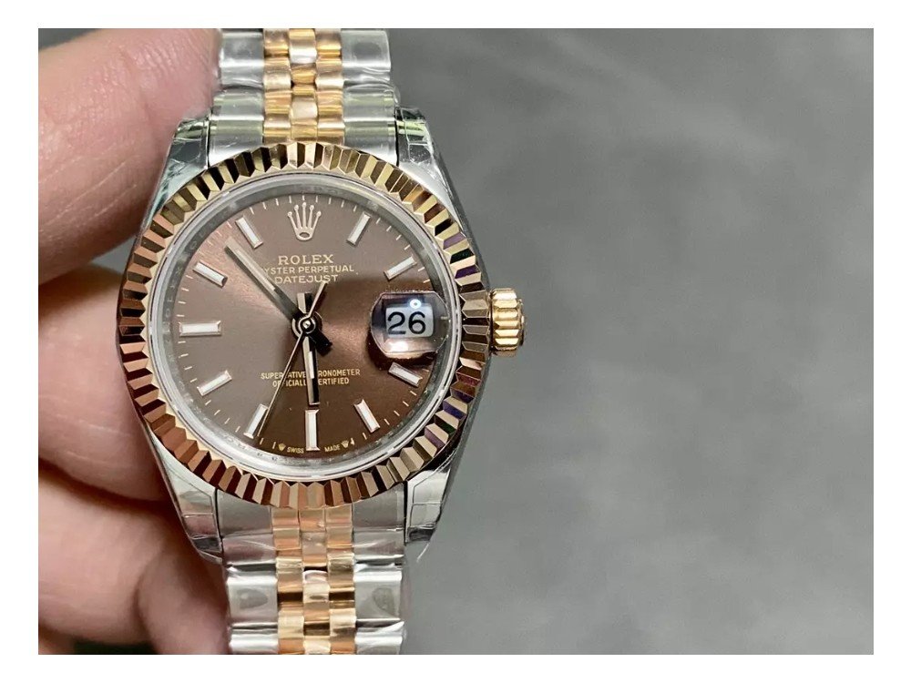 롤렉스 레이디 데이저스트 브라운 다이얼 로즈골드 콤비 28mm 279171