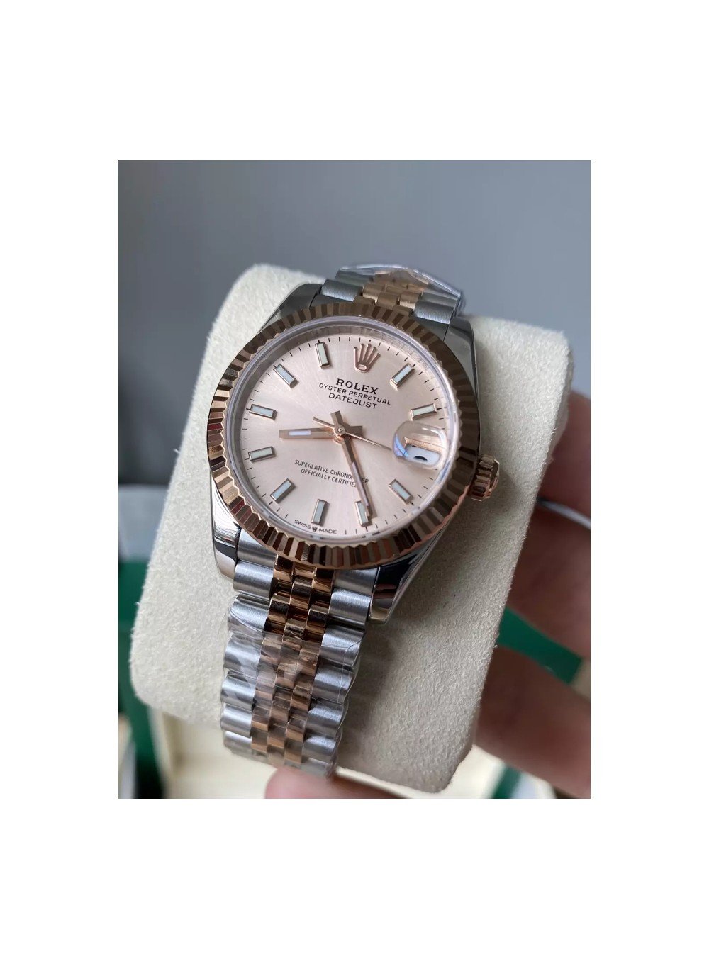롤렉스 여성용 데이저스트 RG 스티커 마커 다이얼 콤비 SS/RG 31mm 278271