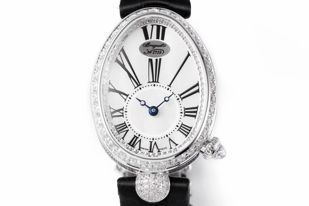 브레게 퀸 오브 나폴리 화이트골드 다이아 베젤 실크/레더 스트랩 V2버전 8928BB/51/944/DD0D