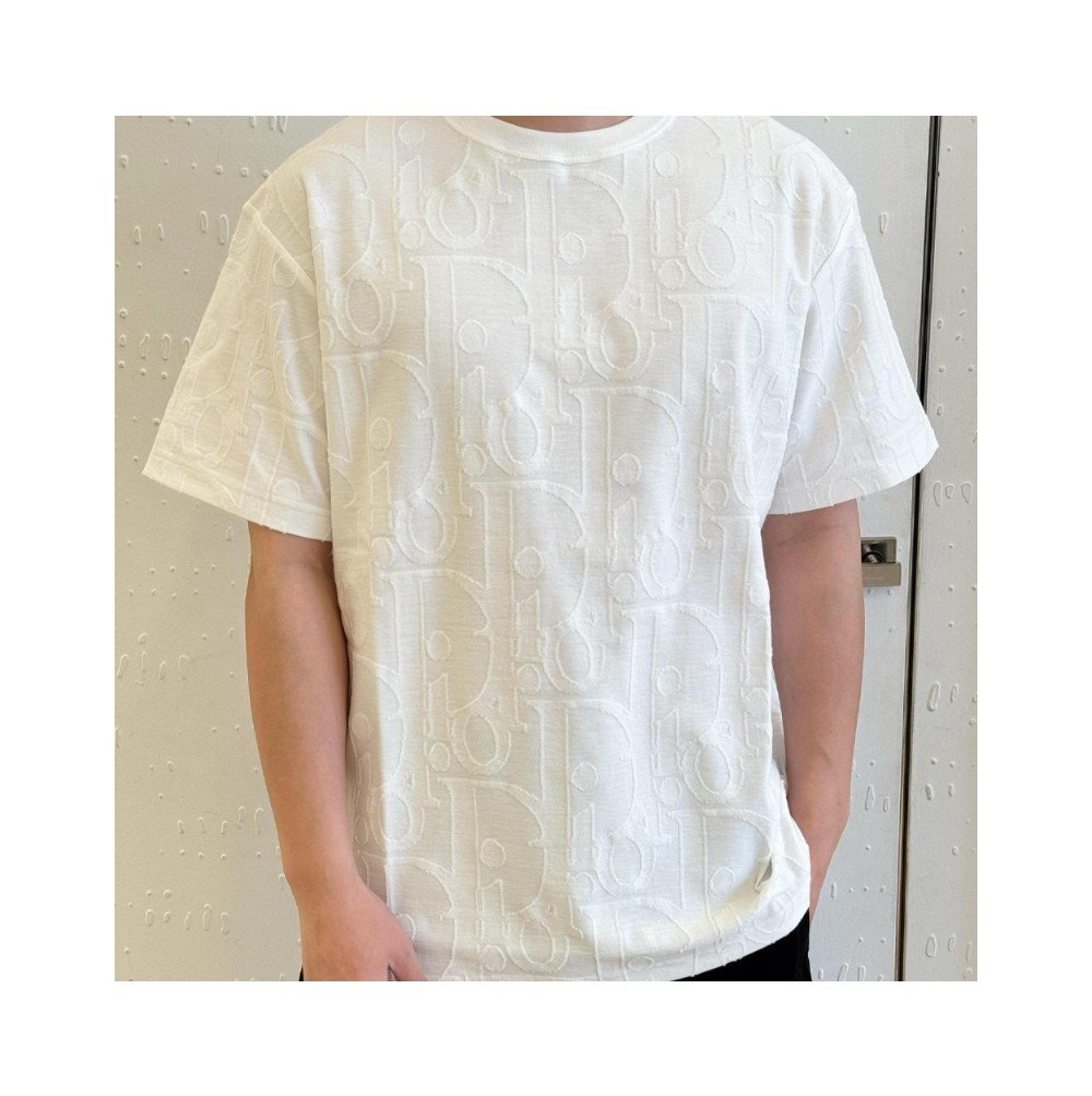 디올 오블리크 필 쿠페 반팔 티셔츠 화이트