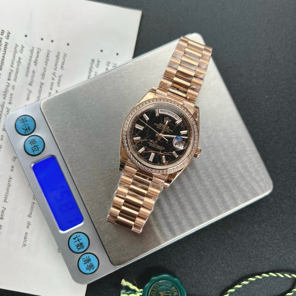 CNC 롤렉스 데이데이트 아이젠키젤 다이얼 18K 로즈골드 금통