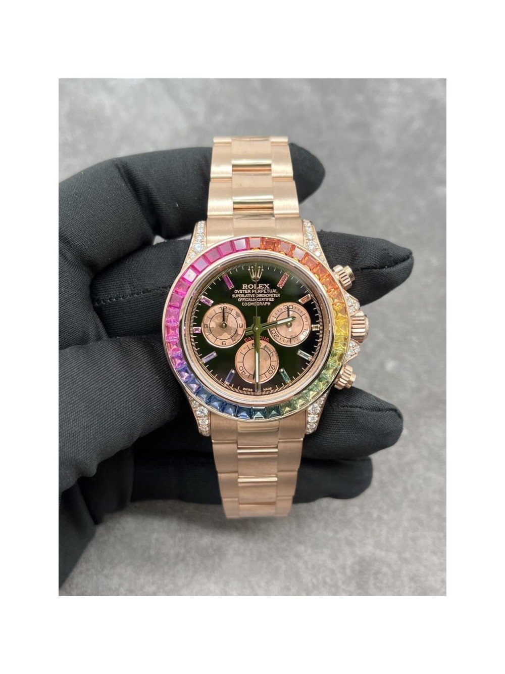 CNC 롤렉스 데이토나 레인보우 M116595R 18K 로즈골드 금통